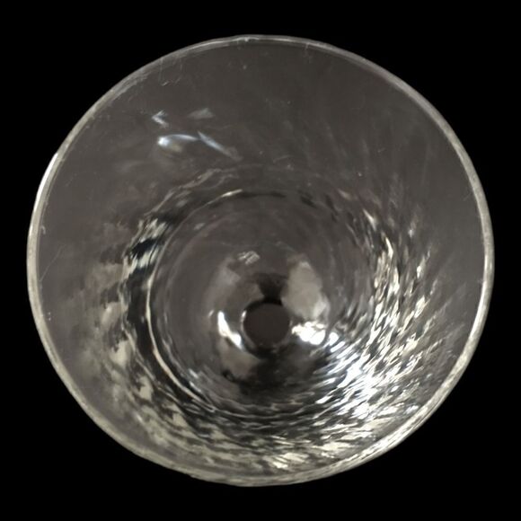 Cristal DArques Optic Twist Wine Glass Onyx France Black Stem Vintage Durand.   - Picture 6 of 15